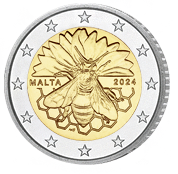 2 Euro Kursgedenkmünze Malta 2024 im Blister OVP, Malteser Honigbiene, aus der Serie Einheimische Arten