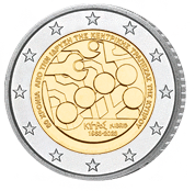 Zwei Euro Kursgedenkmünze Zypern 2023 bankfrisch, 60. Jahrestag der Gründung der Zentralbank