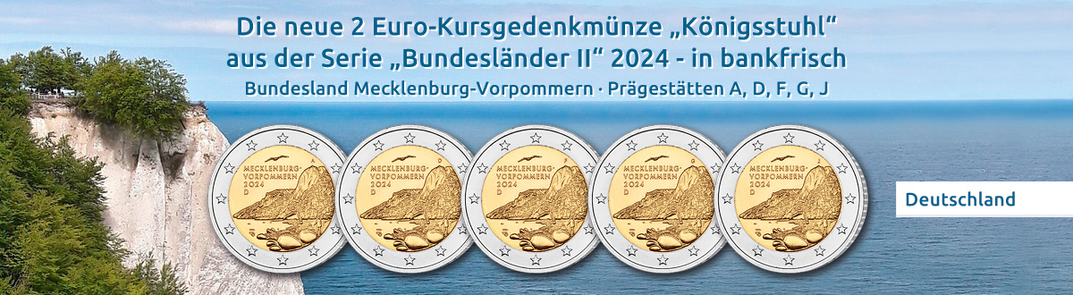 Deutschland, 2 Euro-Kursgedenkmünze 2024, Königsstuhl