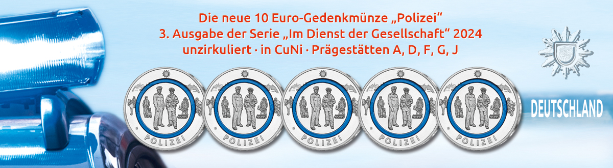 5 x 10 Euro 2024, ADFGJ, Polizei, 3. Ausgabe der Serie Im Dienst der Gesellschaft